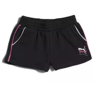 Puma, Kids Girls Athletic Sweat Shorts 2 front pockets, Black, Size 5, NWT